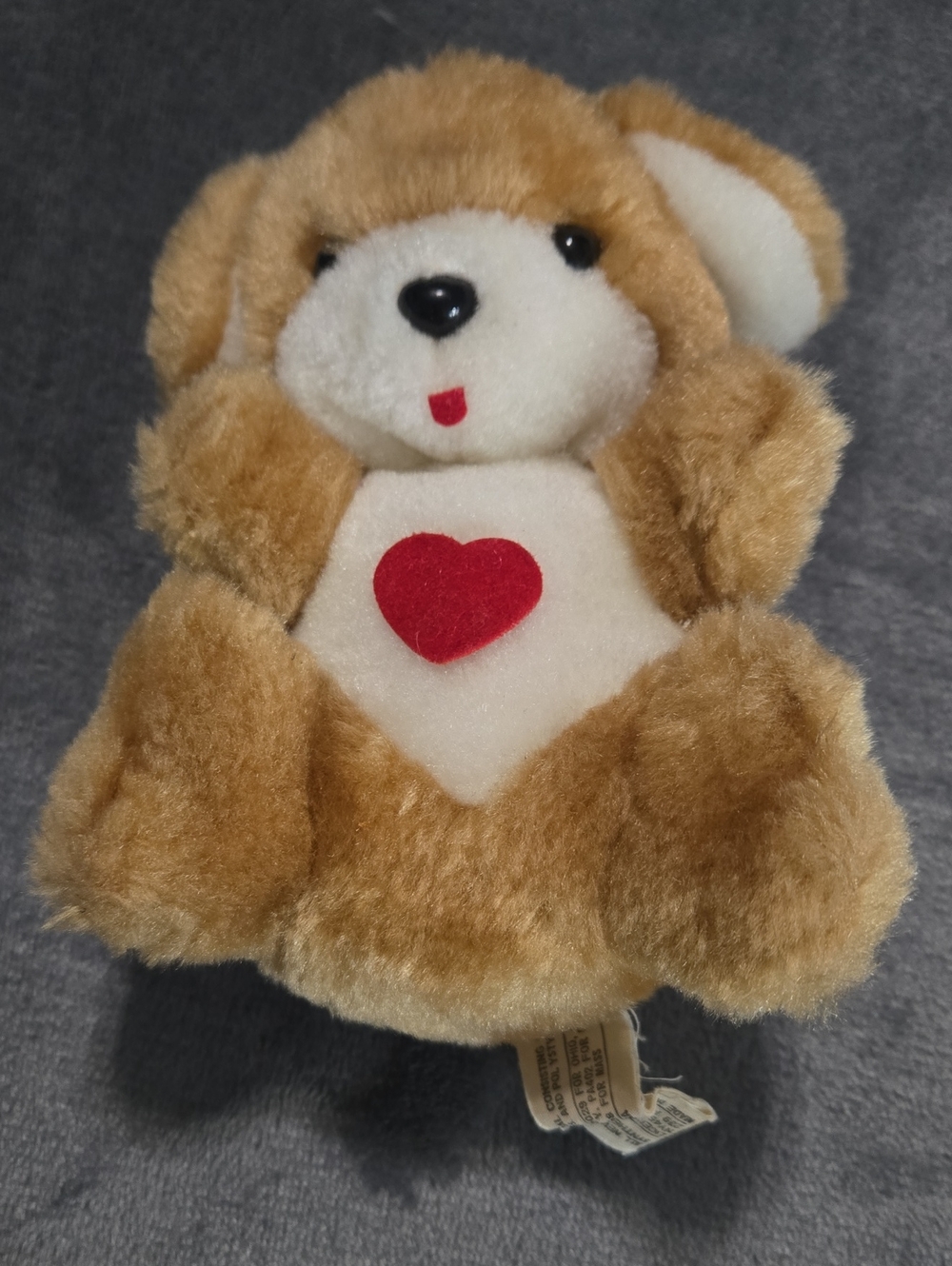 Vintage 1987 Tan Puppy Dog Plush Stuffed Animal Cute Stuffy